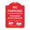 Signmission No Parking Prohibido Estacionarse W/ Car Tow Graphic, Red & White Alum, 18" x 24", RW-1824-23597 A-DES-RW-1824-23597 - alternate 1